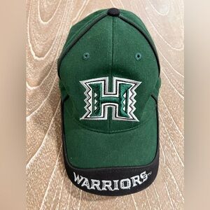 New Hawaii Rainbow Warriors Hat Cap Strap Back Adjustable One Size Green & Black